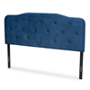 Baxton Studio Gregory Modern and Contemporary Navy Blue Velvet Fabric Upholstered King Size Headboard